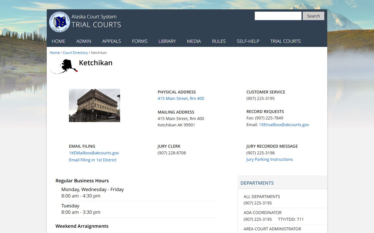 Ketchikan traffic ticket records court directory