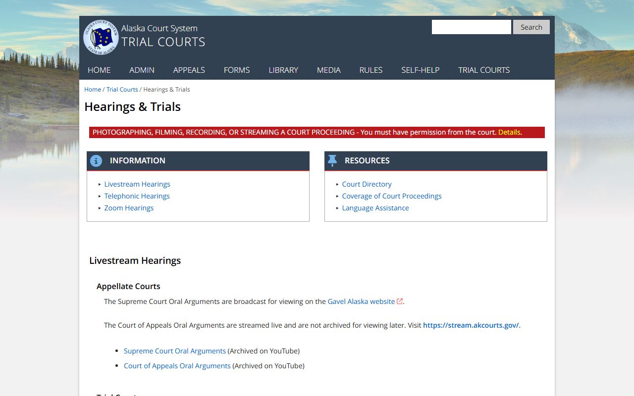 Juneau City and Borough traffic ticket records telephonic hearings information