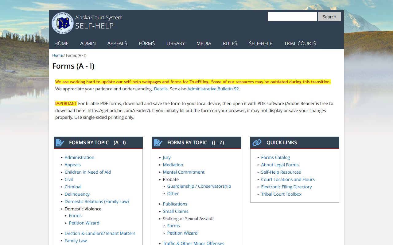 Alaska traffic ticket records forms catalog